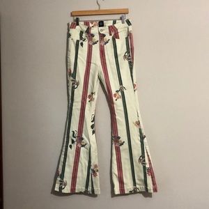 High Waisted Bell Bottom “Curtain” Pant